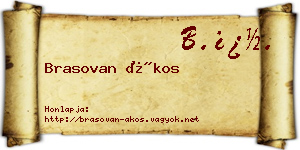 Brasovan Ákos névjegykártya